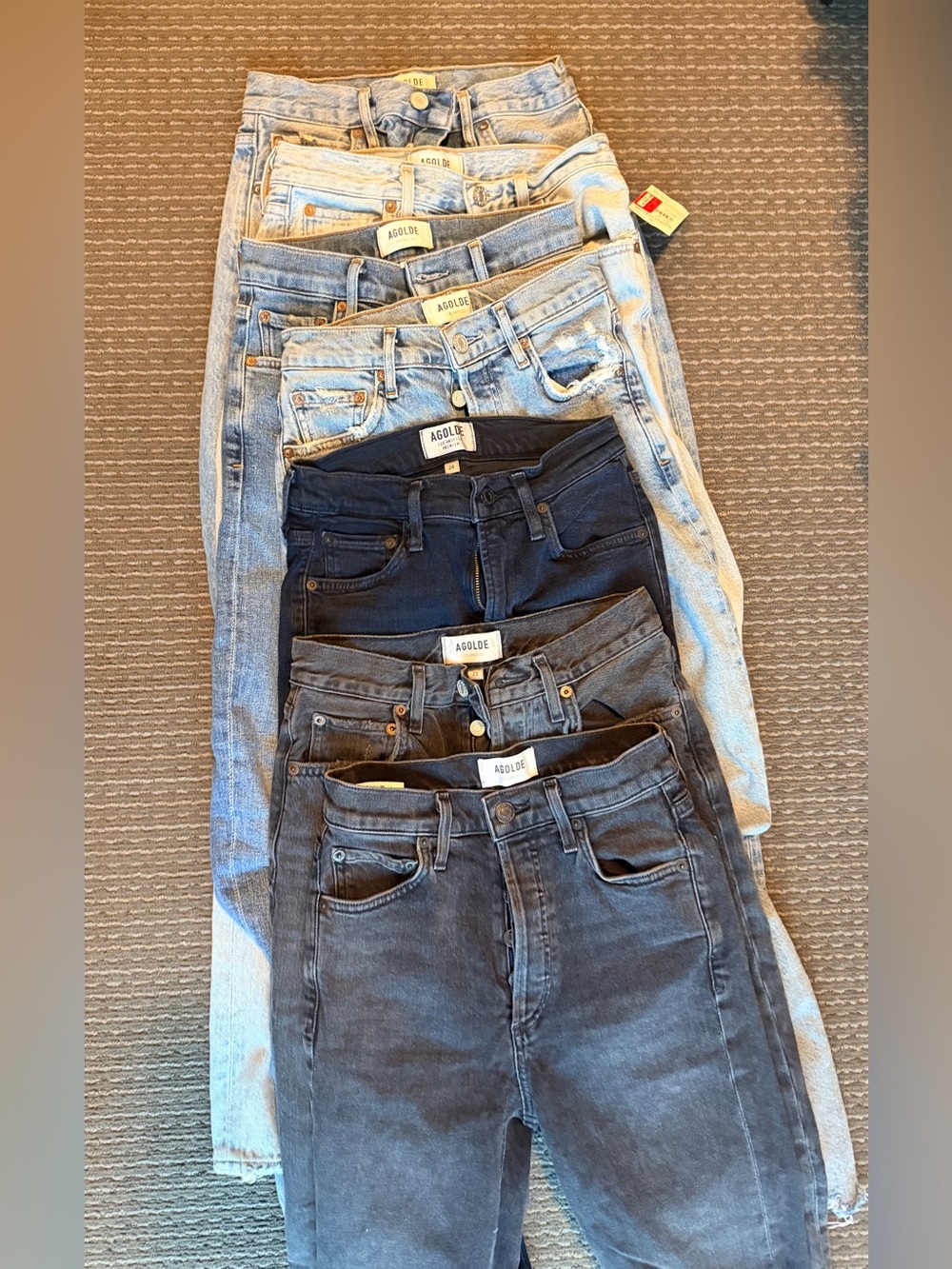 Agolde High-Rise Jeans Pack - Light Wash, Dark Indigo & Black size 23